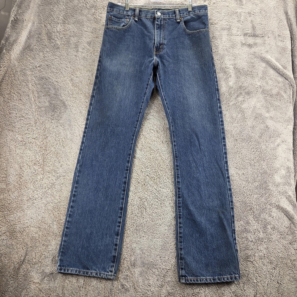 Levis 517 Jeans Mens 33x34 Blue Medium Wash Slim Bootcut Zip Fly Denim